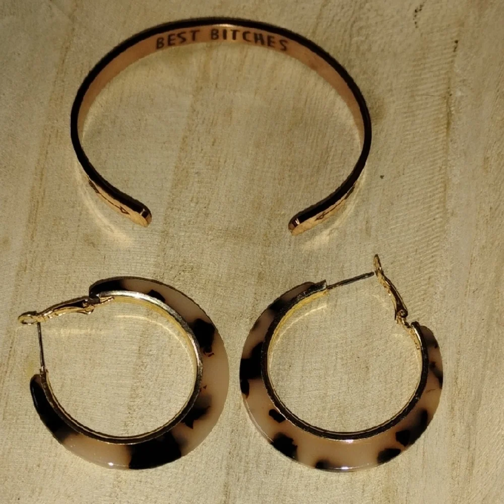 Hoop Earrings and Bracelet Combo